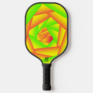 Citrus Green Orange Yellow Ombre Abstract Design Pickleball Paddle