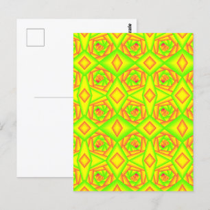 Citrus Green Orange Yellow Ombre Abstract Design  Postcard