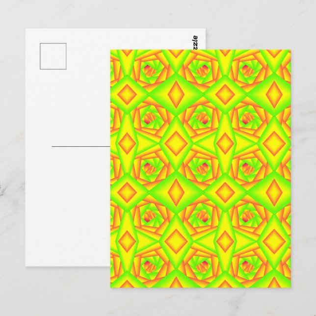 Citrus Green Orange Yellow Ombre Abstract Design  Postcard (Front/Back)