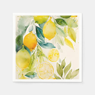 Citrus greenery napkin