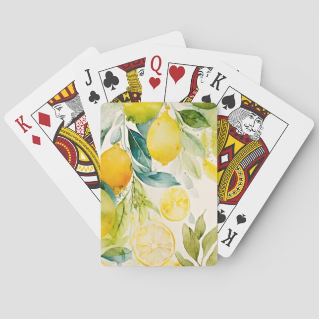 Citrus greenery playing cards (Back)