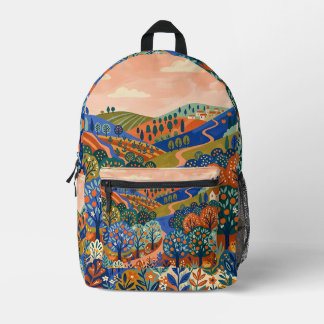 Citrus Grove Backpack – Terracotta & Cobalt