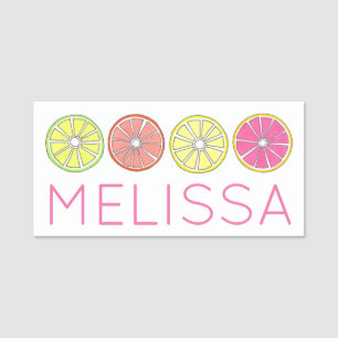 Citrus Grove Fruit Slices Juicy Orange Lemon Lime Name Tag