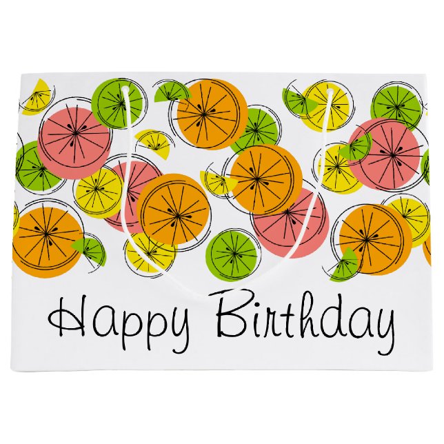 Citrus Happy Birthday gift bag large (Front)