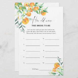 Citrus - How old was the bride to be game