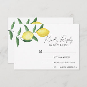 Citrus jaune - Mariage carte RSVP