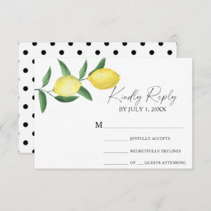 Citrus jaune - Mariage carte RSVP