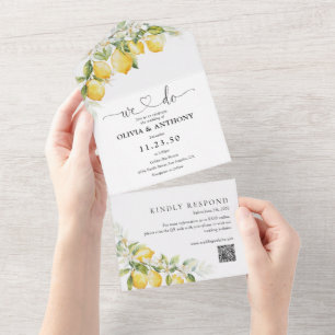Citrus Lemon All in One Wedding Invite