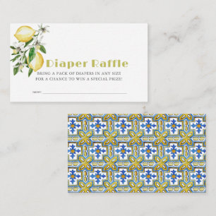 Citrus Lemon Baby Diaper Raffle Ticket Enclosure Card