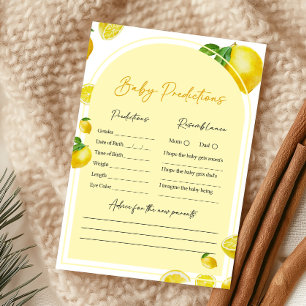 Citrus Lemon Baby Shower Baby Predictions Game
