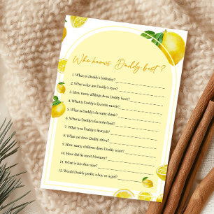 Citrus Lemon Baby Shower Who Knows Daddy Best Game