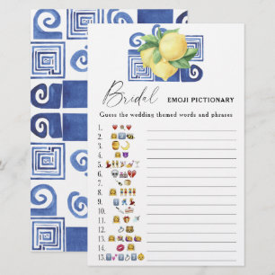 Citrus lemon - bridal shower emoji pictionary game