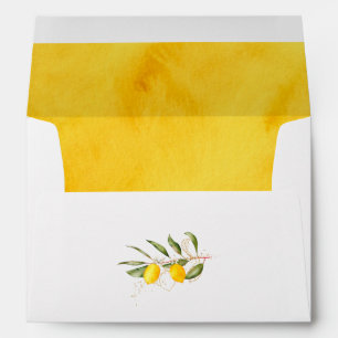 Citrus Lemon Bridal Shower Return Address Envelope