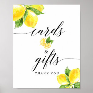Citrus Lemon Cards and Gifts Sign 8x10"