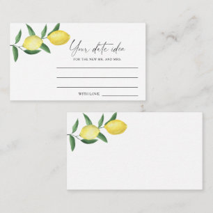 Citrus Lemon - Date night ideas \ Date jar  Enclosure Card