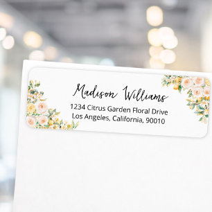 Citrus Lemon Floral Botanical Return Address