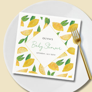 Citrus Lemon Fruit baby shower Napkin