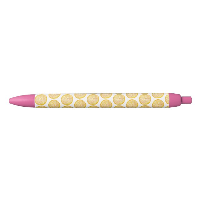 Citrus Lemon fruit Black Ink Pen (Front)