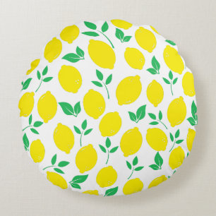 Citrus Lemon Fruit Pattern Throw Pillow