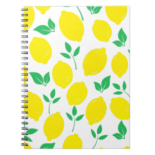 Citrus Lemon Fruit Pattern Throw Pillow Notebook
