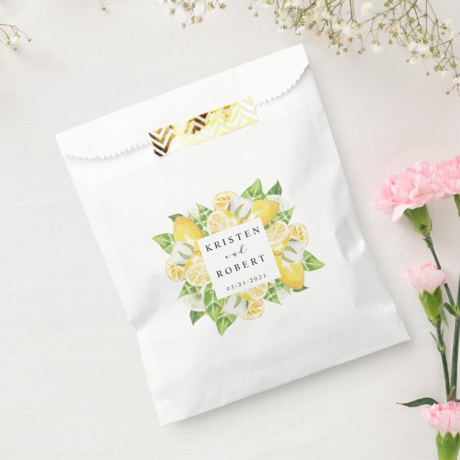 Citrus Lemon Garden Floral Wedding Favour Bag (Sealed)