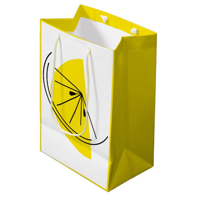 Citrus Lemon gift bag medium yellow (Front Angled)
