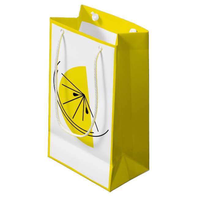 Citrus Lemon gift bag small yellow (Front Angled)
