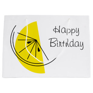 Citrus Lemon Happy Birthday gift bag large