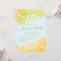 Citrus Lemon Lime Yellow Blue Summer Party