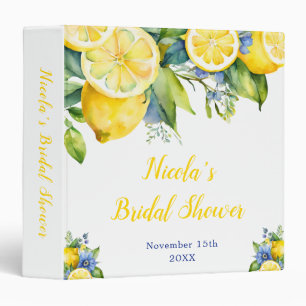 Citrus Lemon Mediterranean Bridal Shower Photo  Binder