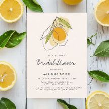 Citrus Lemon Modern Minimalist Bridal Shower