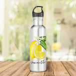 Citrus Lemon Monogram 710 Ml Water Bottle<br><div class="desc">Enjoy these custom glasses featuring a watercolor citrus lemon design.</div>