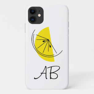 Citrus Lemon Monogram iPhone case
