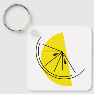 Citrus Lemon Monogram keychain aluminium square
