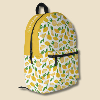 Citrus Lemon pattern Printed Backpack