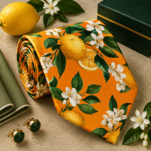 Citrus Lemon pattern Tie