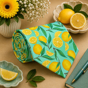 Citrus Lemon Pattern Tie