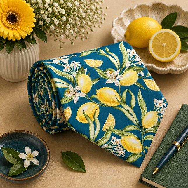 Citrus Lemon Pattern Tie (Creator Uploaded)