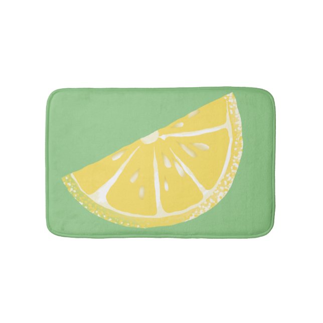 Citrus Lemon Slice Wedge Art Bath Mat (Front)