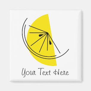 Citrus Lemon Text magnet square
