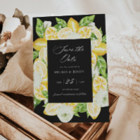 Citrus Lemon Tree Elegant Save The Date Invitation