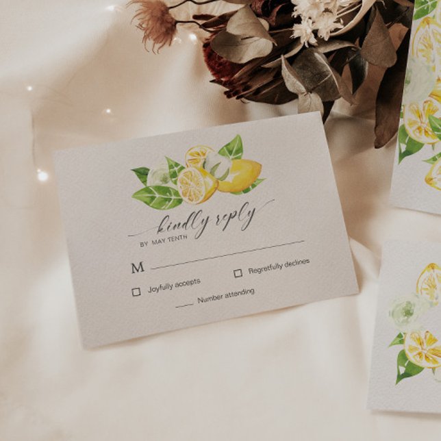Citrus Lemon Tree Wedding RSVP Response Card (Creator Uploaded)