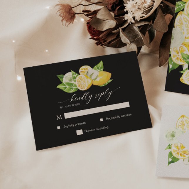 Citrus Lemon Tree Wedding RSVP Response Card (Creator Uploaded)