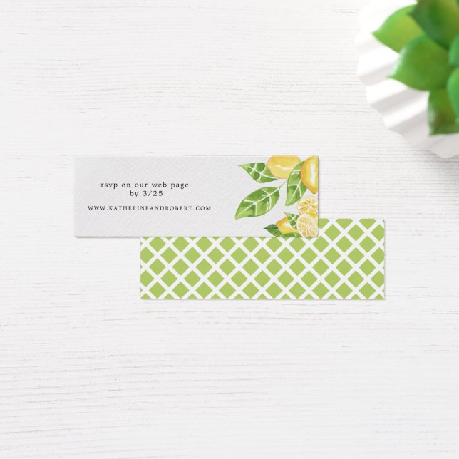 citrus lemon tree  Wedding Website Card (Desk)