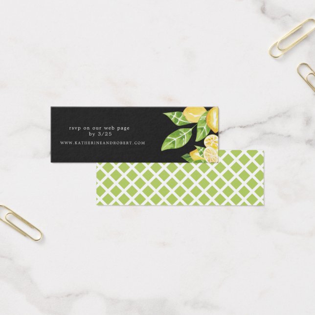 citrus lemon tree  Wedding Website Card (Office)