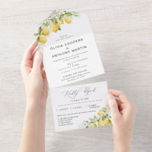 Citrus Lemon Wedding All in One Invitation
