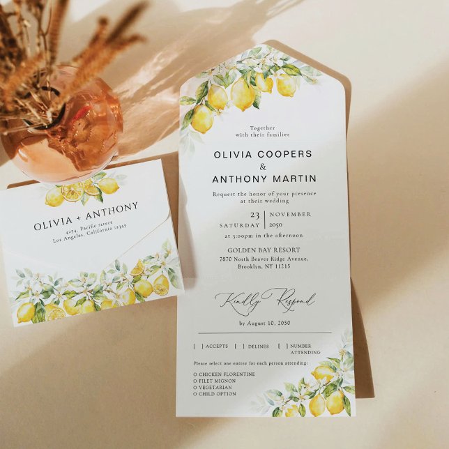 Citrus Lemon Wedding All in One Invitation (Creator Uploaded)