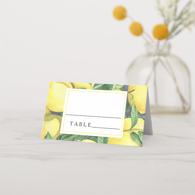 Citrus lemon - wedding place cards (Front)