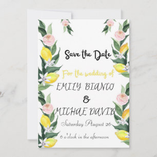 Citrus Lemon Wedding Yellow Lemon  Invitation