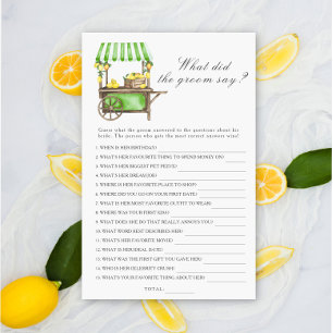 Citrus lemon - What did the groom say bridal game
